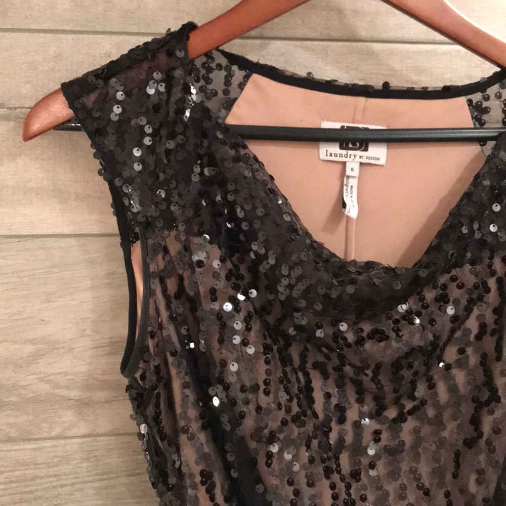 Sequin dress over nude lining